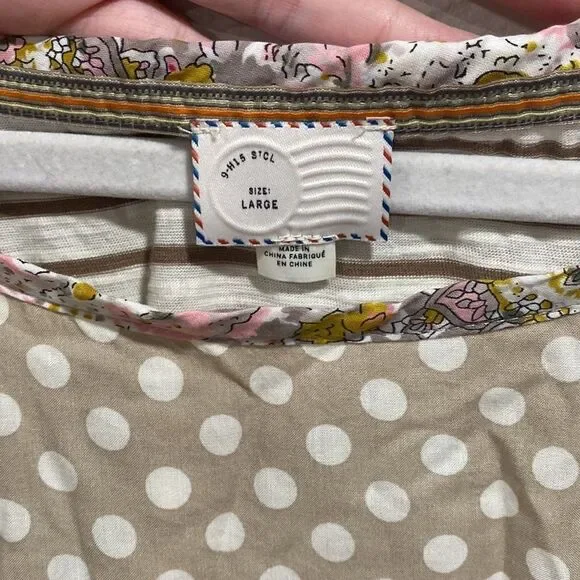 💥BOGO💥 Postmark Anthropologie White & Tan Farrago Tunic Top Size Large - Picture 4 of 9